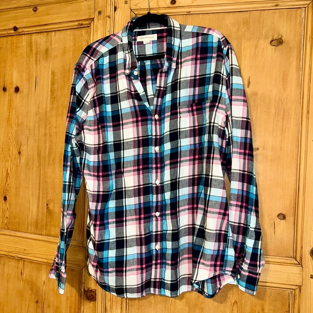 (Bundle 2 for $20) Aeropostale Women’s Plaid Flannel Shirt - 100% Cotton Size XL
